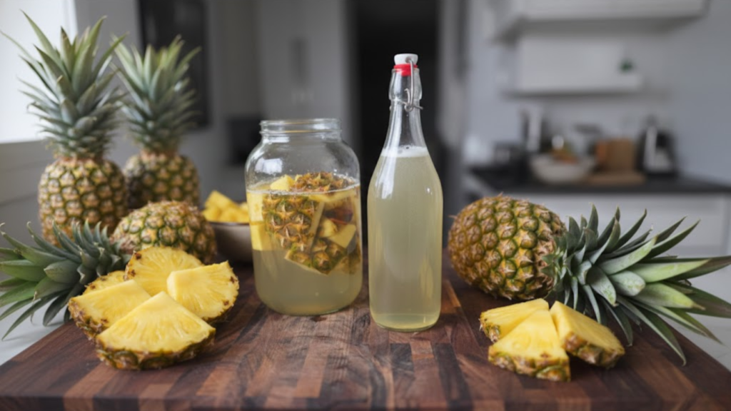 Homemade tepache fermentation setup