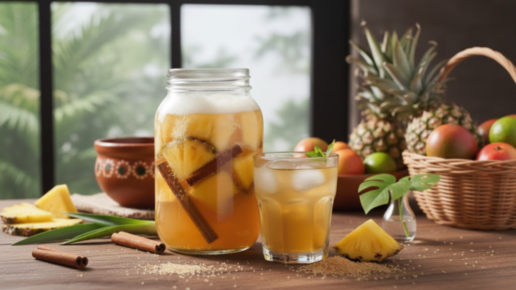 Tepache with pineapple cinnamon